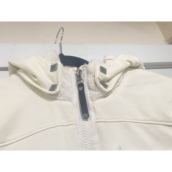 Mountain Hardware Women Jacket Sz S/P Nylon Blend Fleece Hoodie Cream/Beige - Picture 11 of 16
